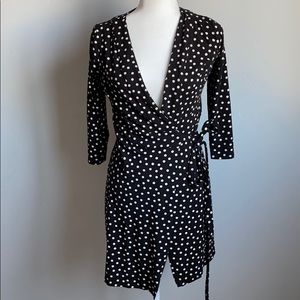 Classic Ann Taylor Polka Dot Wrap Dress 0P